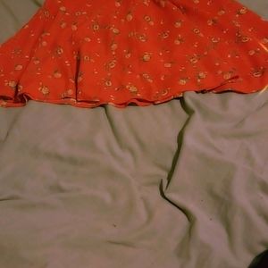 Orange Skirt with Yellow Flowers